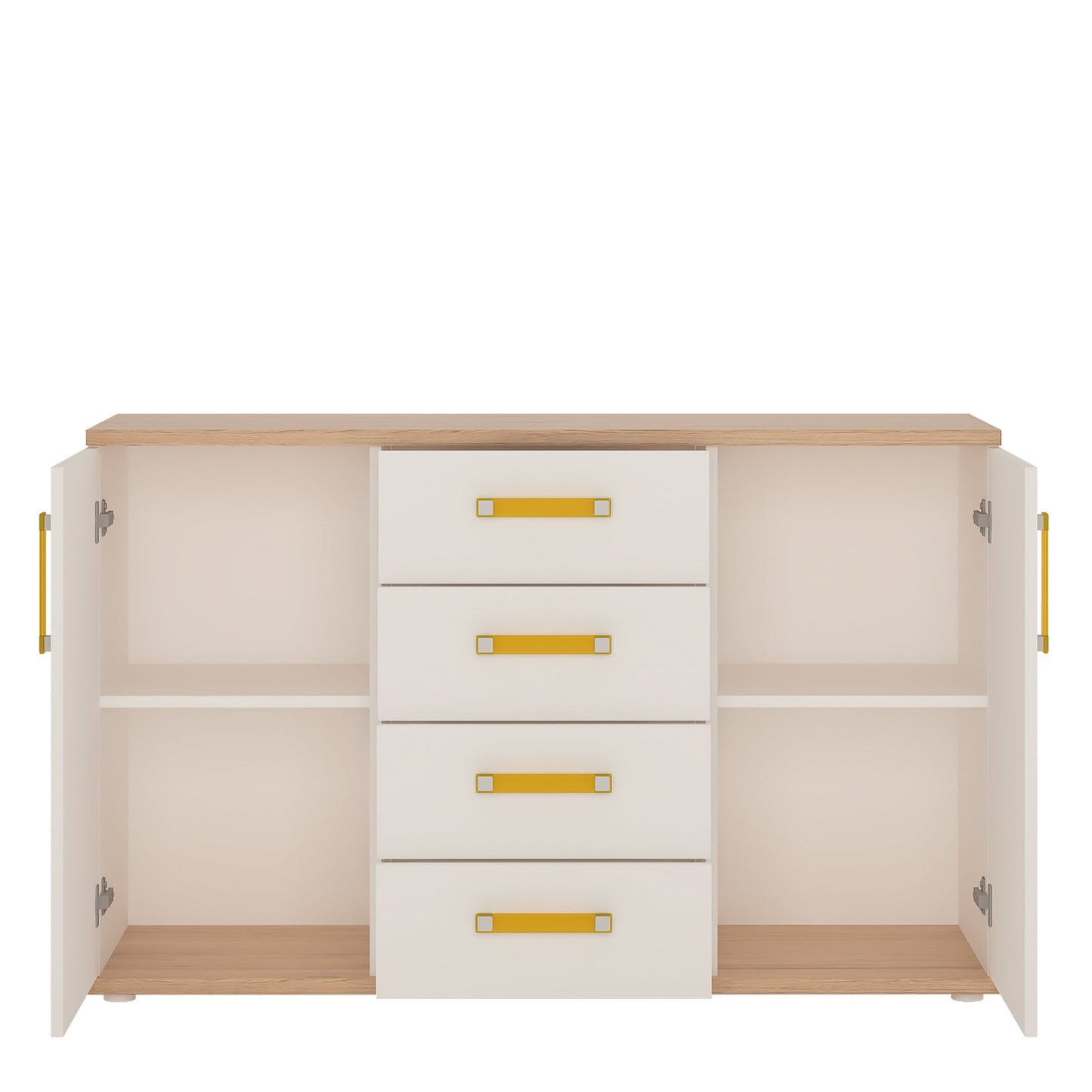 Cote | Furniture 4Kids Sideboard 2 Door 4 Drawers - White (Orange Handles) 4Kids, Children's Furniture 4054144P