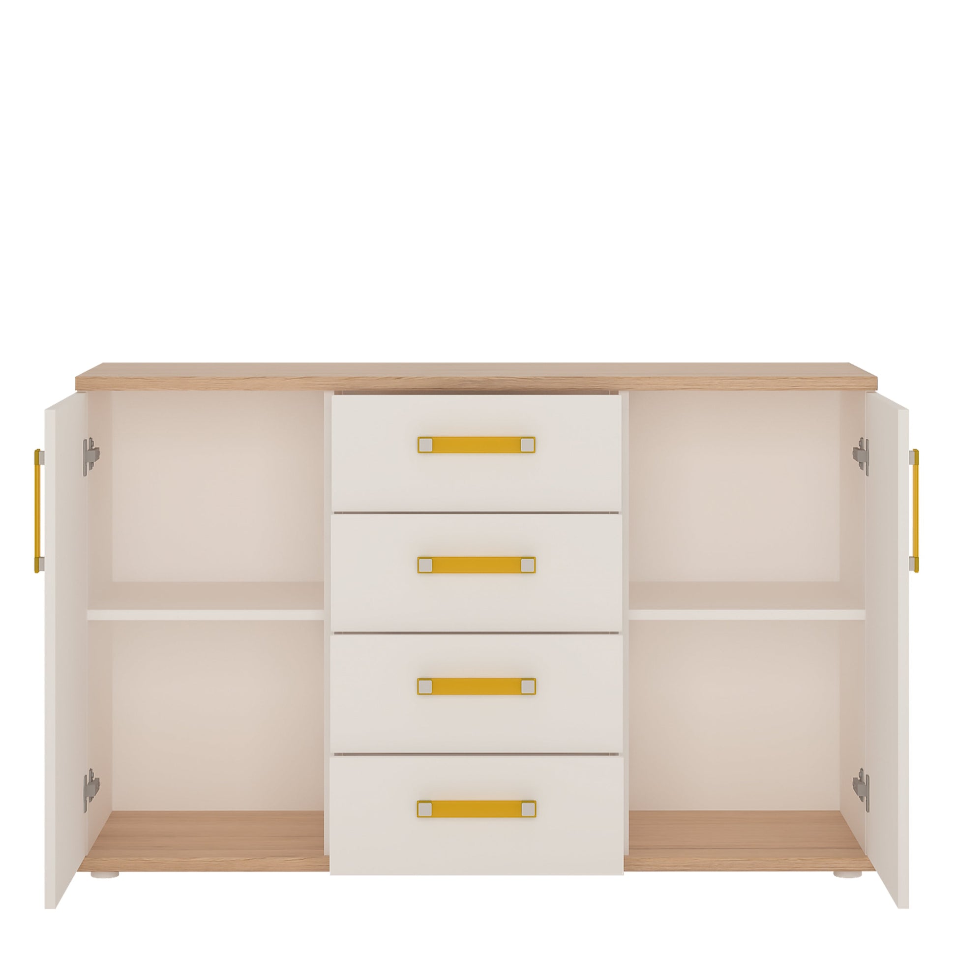 Cote | Furniture 4Kids Sideboard 2 Door 4 Drawers - White (Orange Handles) 4Kids, Children's Furniture 4054144P