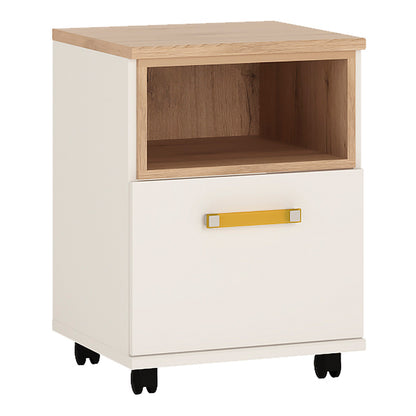 Cote | Furniture 4Kids Bedside Table - White (Orange Handles) 4Kids, Children's Furniture 4058544P