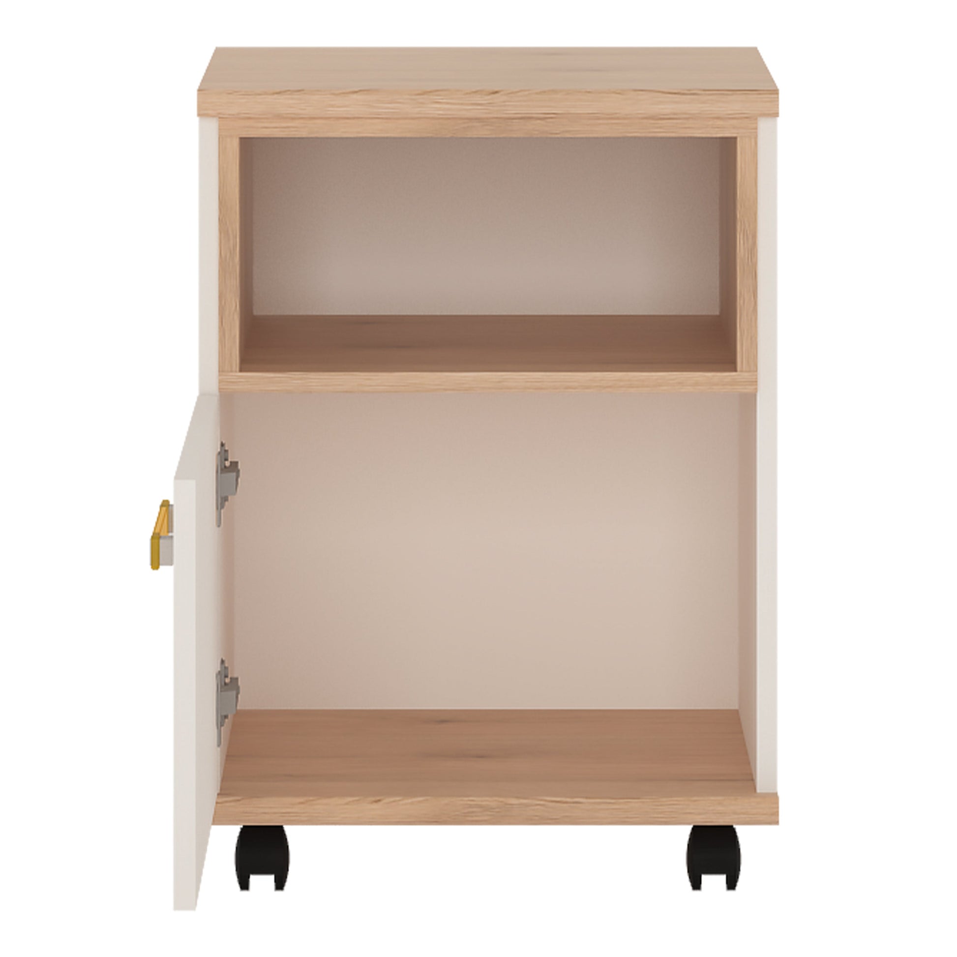 Cote | Furniture 4Kids Bedside Table - White (Orange Handles) 4Kids, Children's Furniture 4058544P