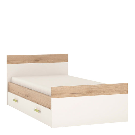 Cote | Furniture 4Kids Single Bed with Under Drawer - White  (Lemon Handles) 4Kids, Children's Furniture 4059041