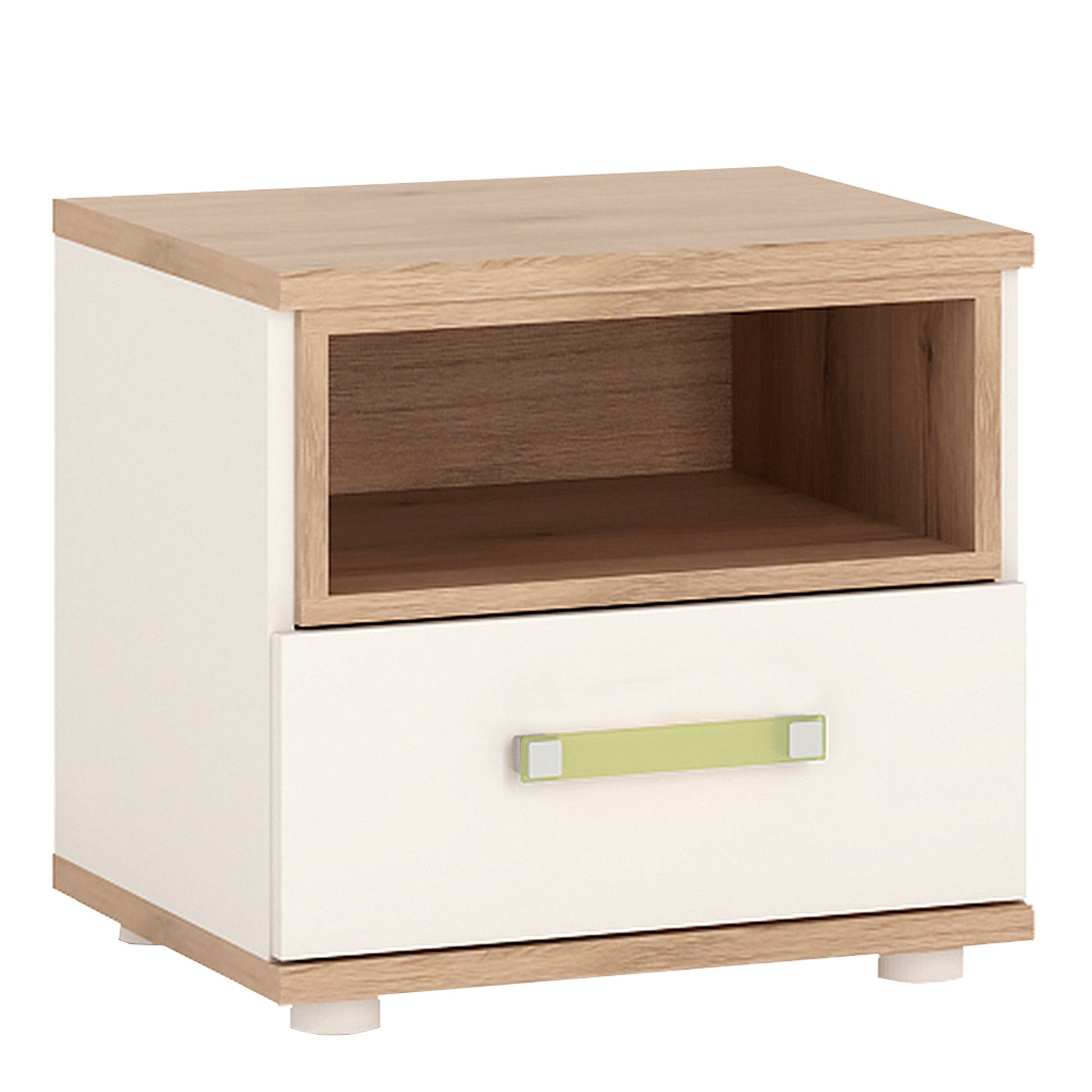 Cote | Furniture 4Kids Bedside Table - White (Lemon Handles) 4Kids, Children's Furniture 4059541