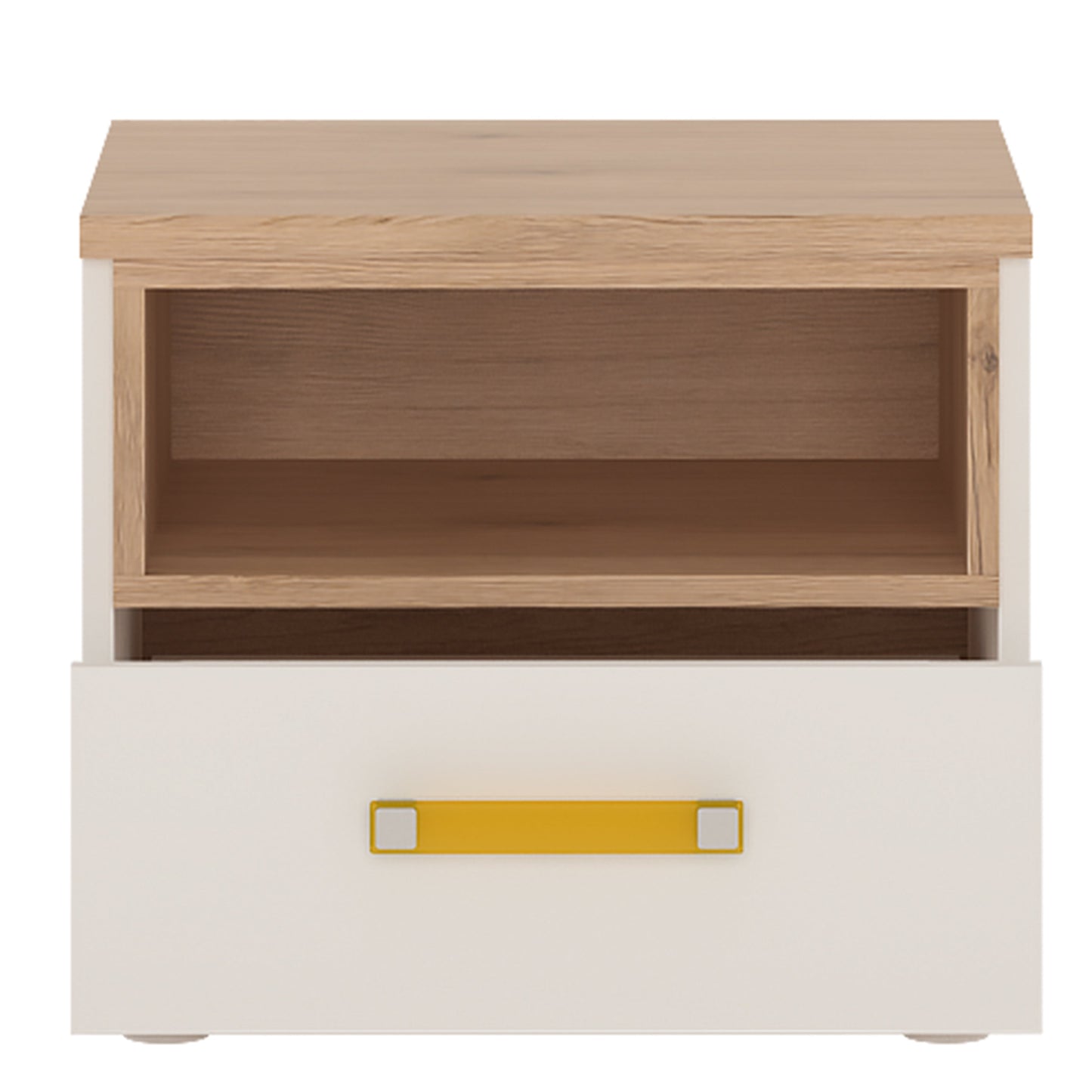 Cote | Furniture 4Kids Compact Bedside Table - White (Orange Handles) 4Kids, Children's Furniture 4059544P