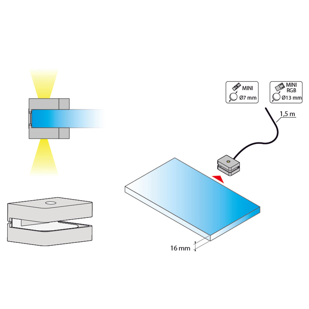 Cote | Furniture Clips Dojo 3D 1 Point - With Foot Switch  For Toledo, Lighting 4137500