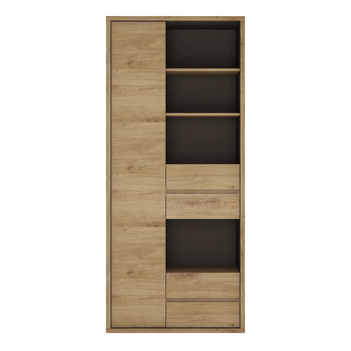 Cote | Furniture Shetland Bookcase, Tall Wide 1 Door + 4 Drawers - Oak Shetland, Bookcases 4191261