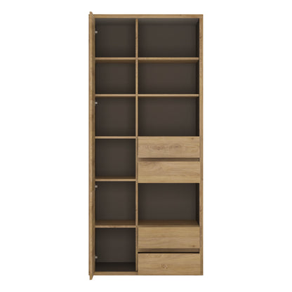 Cote | Furniture Shetland Bookcase, Tall Wide 1 Door + 4 Drawers - Oak Shetland, Bookcases 4191261