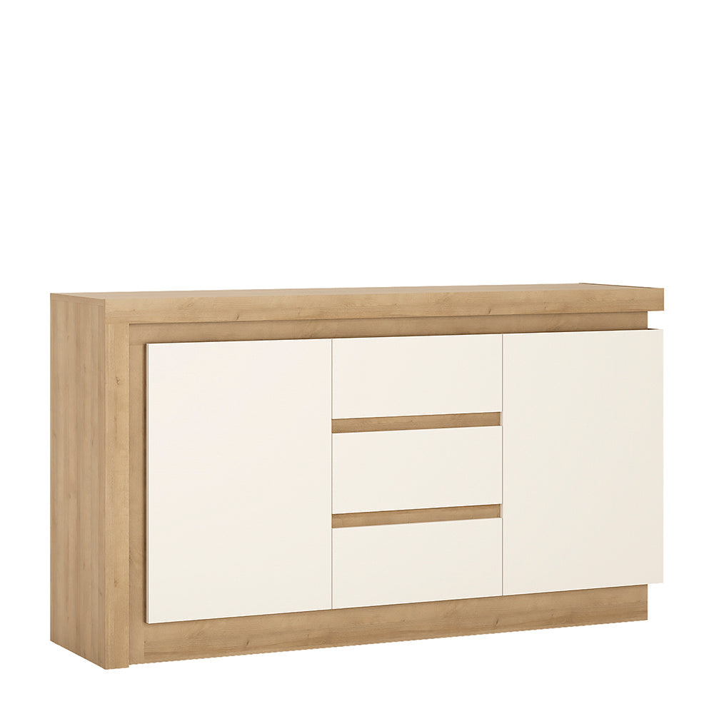 Cote | Furniture Lyon Sideboard, 2 Door + 3 Drawer - Oak & White Lyon, Sideboards 4260365