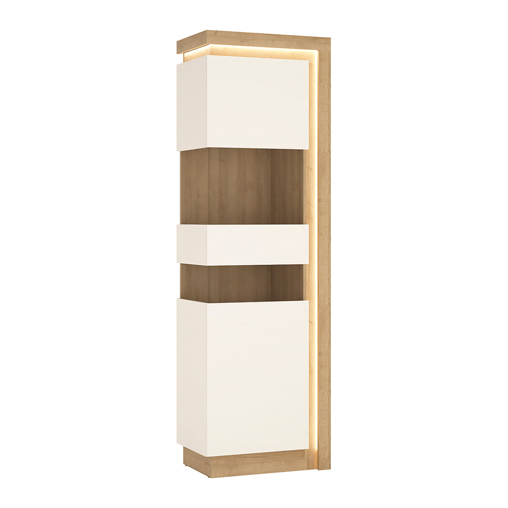 Cote | Furniture Lyon Display Cabinet Tall (LHD) - Oak & White Lyon, Display Cabinets 4261465