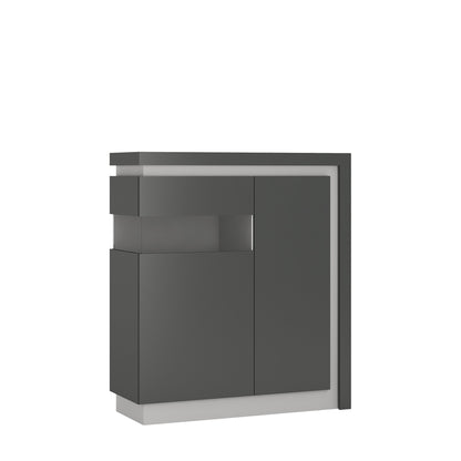 Cote | Furniture Lyon Cabinet, 2 Door (LH) - Platinum & Light Grey Lyon, Display Cabinets 4261666