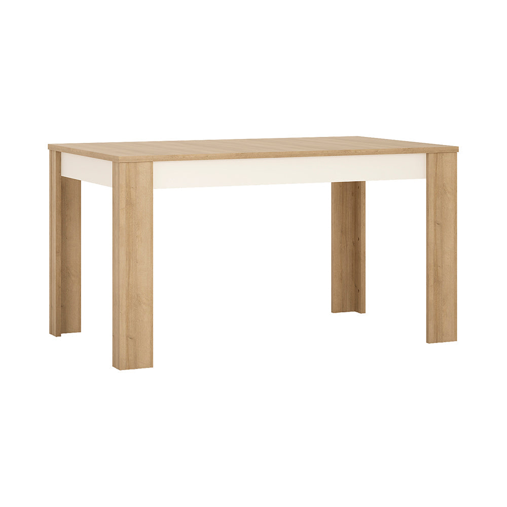 Cote | Furniture Lyon 4-6 Seater Extendable Medium Dining Table - Oak & White Lyon, Dining Tables 4267665