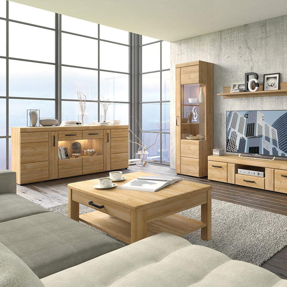 Cote | Furniture Cortina Sideboard, 4 Door (Wide) Glazed - Oak Cortina, Sideboards 4324456