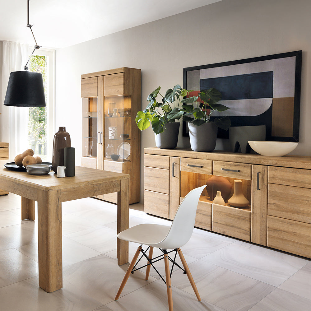 Cote | Furniture Cortina Sideboard, 4 Door (Wide) Glazed - Oak Cortina, Sideboards 4324456