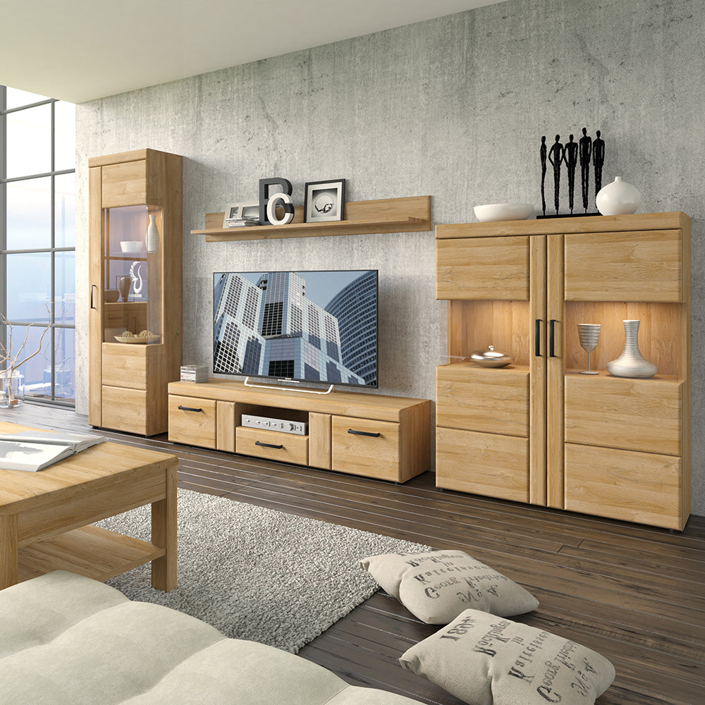 Cote | Furniture Cortina TV Unit 2 Door +1 Drawer (Wide) - Oak Cortina, TV Stands 4325156