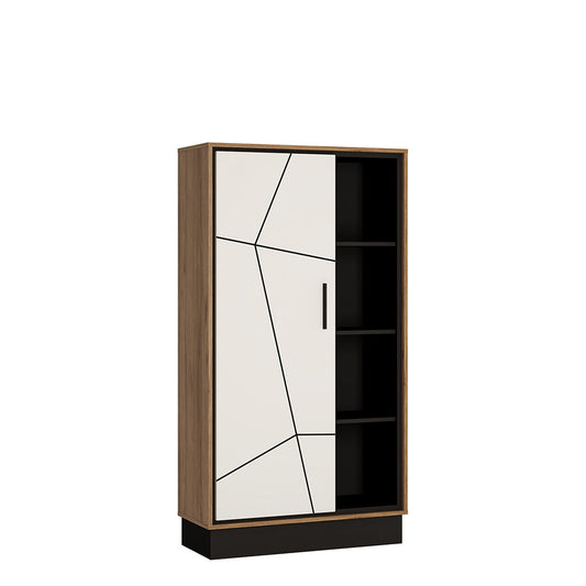 Cote | Furniture Brolo Bookcase, 1 Door - Walnut & White Brolo, Bookcases 4341053