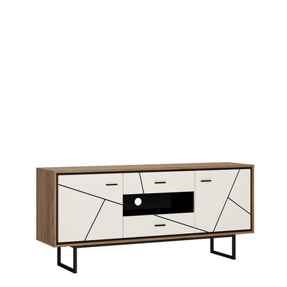 Cote | Furniture Brolo TV Unit 2 Door, 2 Drawer - Walnut & White Brolo, TV Stands 4344153