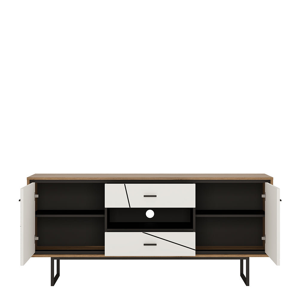 Cote | Furniture Brolo TV Unit 2 Door, 2 Drawer - Walnut & White Brolo, TV Stands 4344153