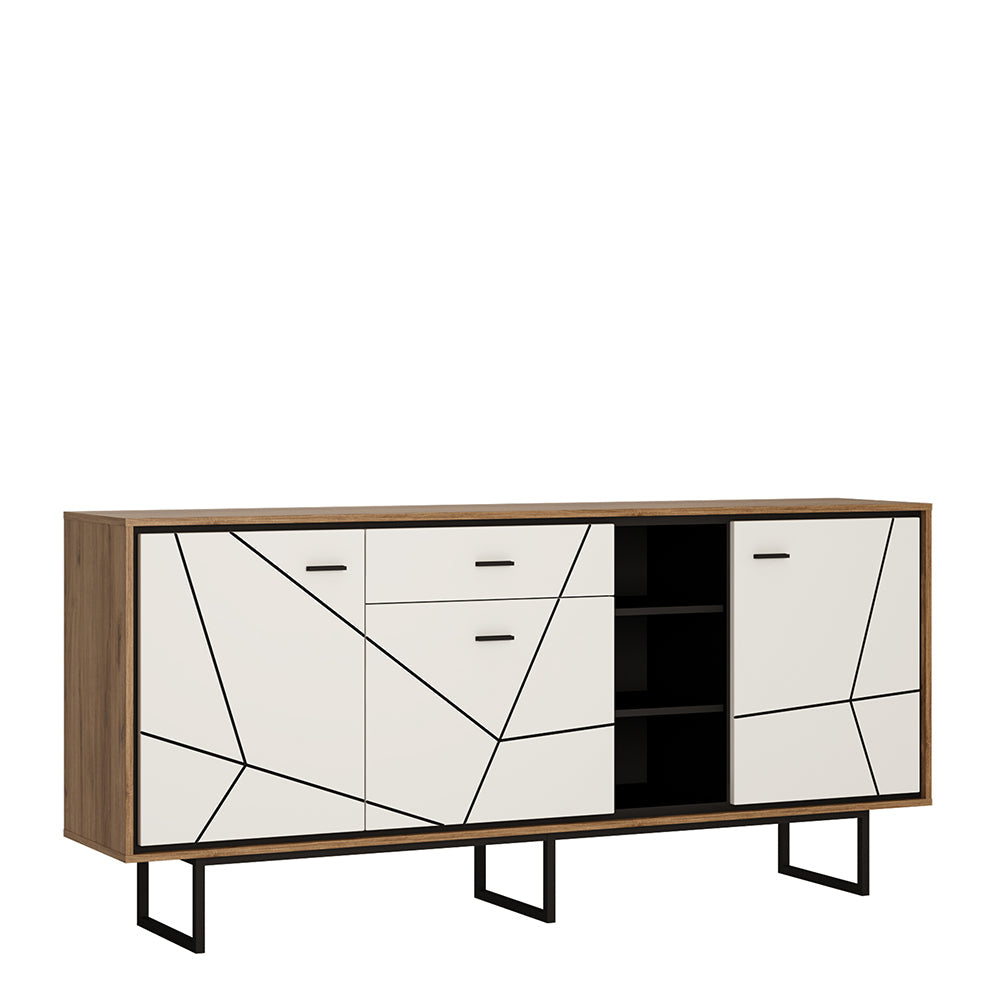 Cote | Furniture Brolo Sideboard 3 Door, 1 Drawer - Walnut & White Brolo, Sideboards 4344353