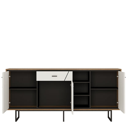 Cote | Furniture Brolo Sideboard 3 Door, 1 Drawer - Walnut & White Brolo, Sideboards 4344353