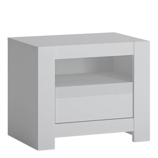 Cote | Furniture Novi Bedside Table, 1 Drawer - Alpine White Novi, Bedside Tables 4371420