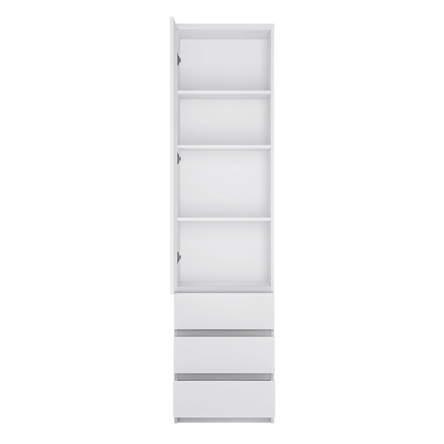 Cote | Furniture Fribo Cupboard, Tall 1 Door + 3 Drawer - White Fribo White, Cupboards 4400301