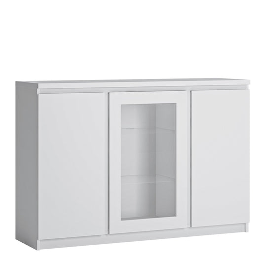 Cote | Furniture Fribo Sideboard, 3 Door (Glazed Centre) - White Fribo White, Sideboards 4400801