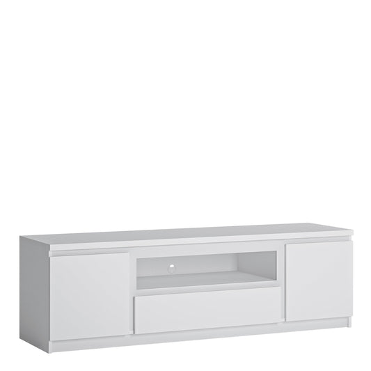 Cote | Furniture Fribo TV Unit, 2 Door + 1 Drawer (166cm) Wide - White Fribo White, TV Stands 4400901