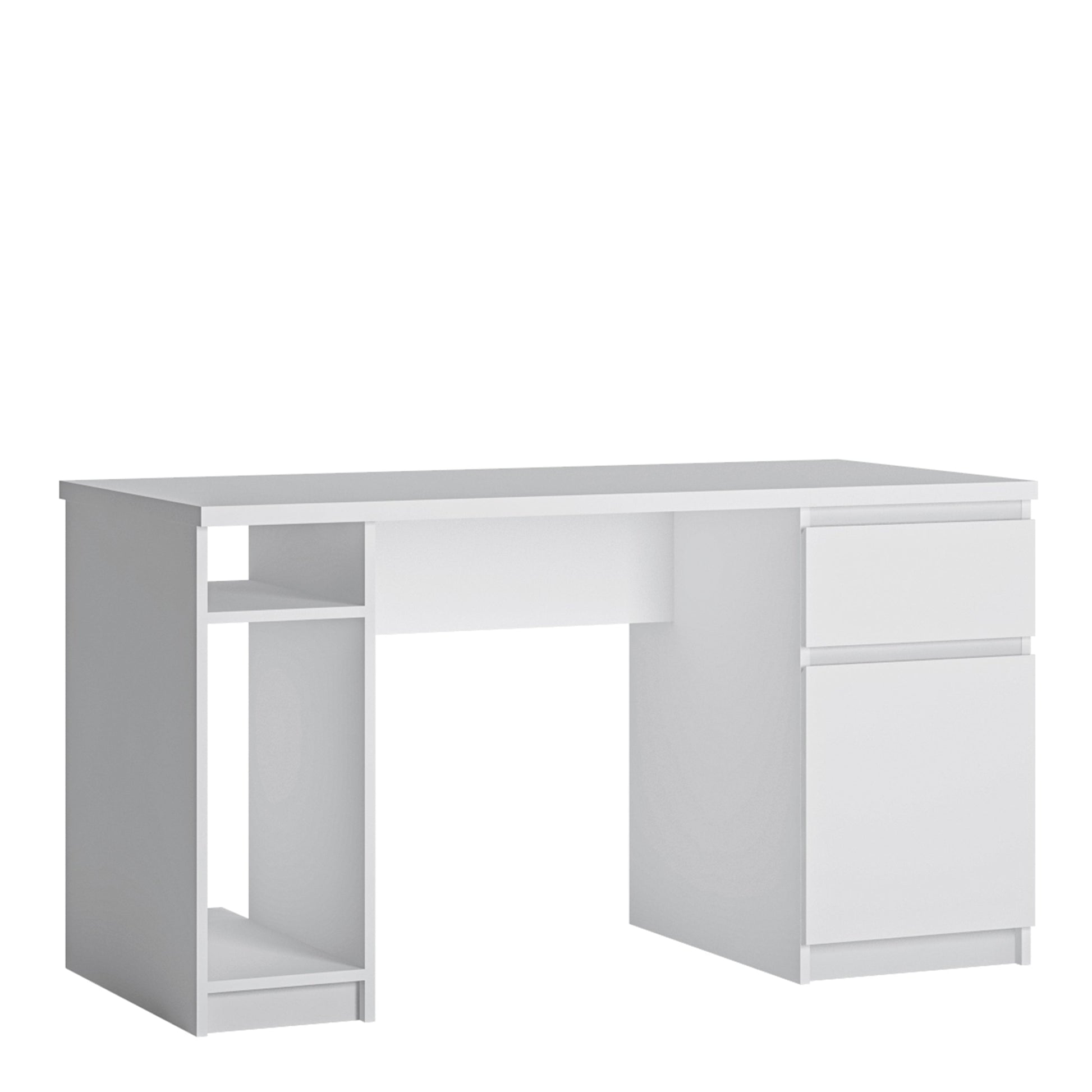 Cote | Furniture Fribo Desk Twin Pedestal, 1 Door + 1 Drawer - White Fribo White, Dressing Tables & Desks 4401601