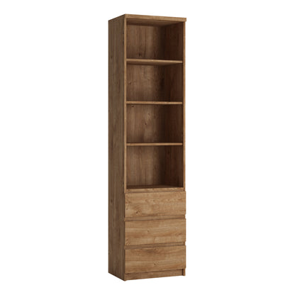 Cote | Furniture Fribo Bookcase, Tall 3 Drawer - Oak Fribo Oak, Bookcases 4410273