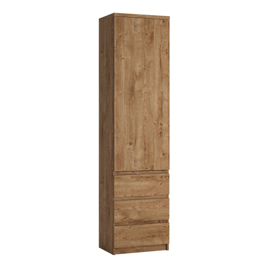 Cote | Furniture Fribo Cupboard, Tall 1 Door + 3 Drawer - Oak Fribo Oak, Cupboards 4410373