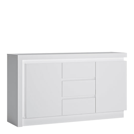 Cote | Furniture Lyon Sideboard, 2 Door + 3 Drawer (Inc LED Lighting) - White Lyon, Sideboards 4440322