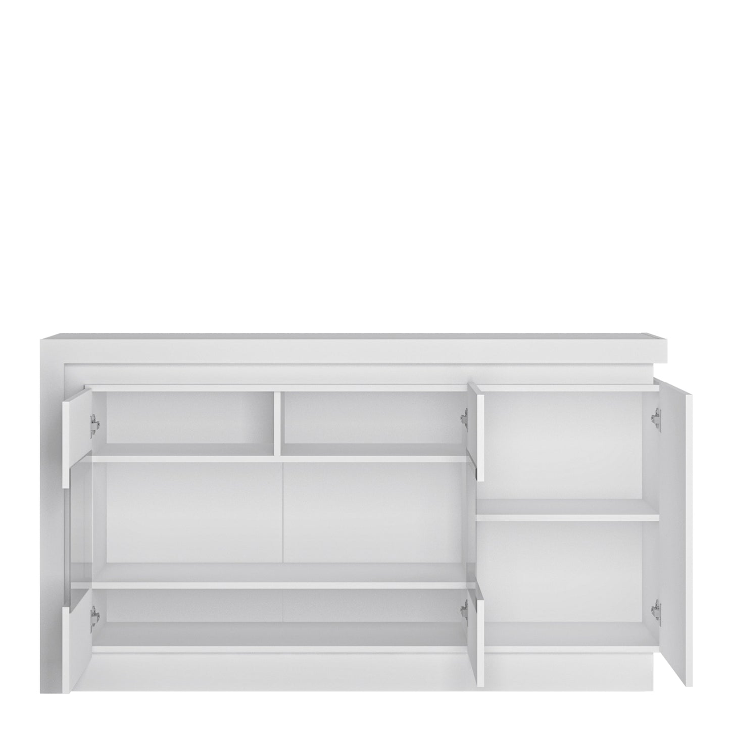 Cote | Furniture Lyon Sideboard, 3 Door Glazed (Inc LED Lighting)- White Lyon, Sideboards 4440422