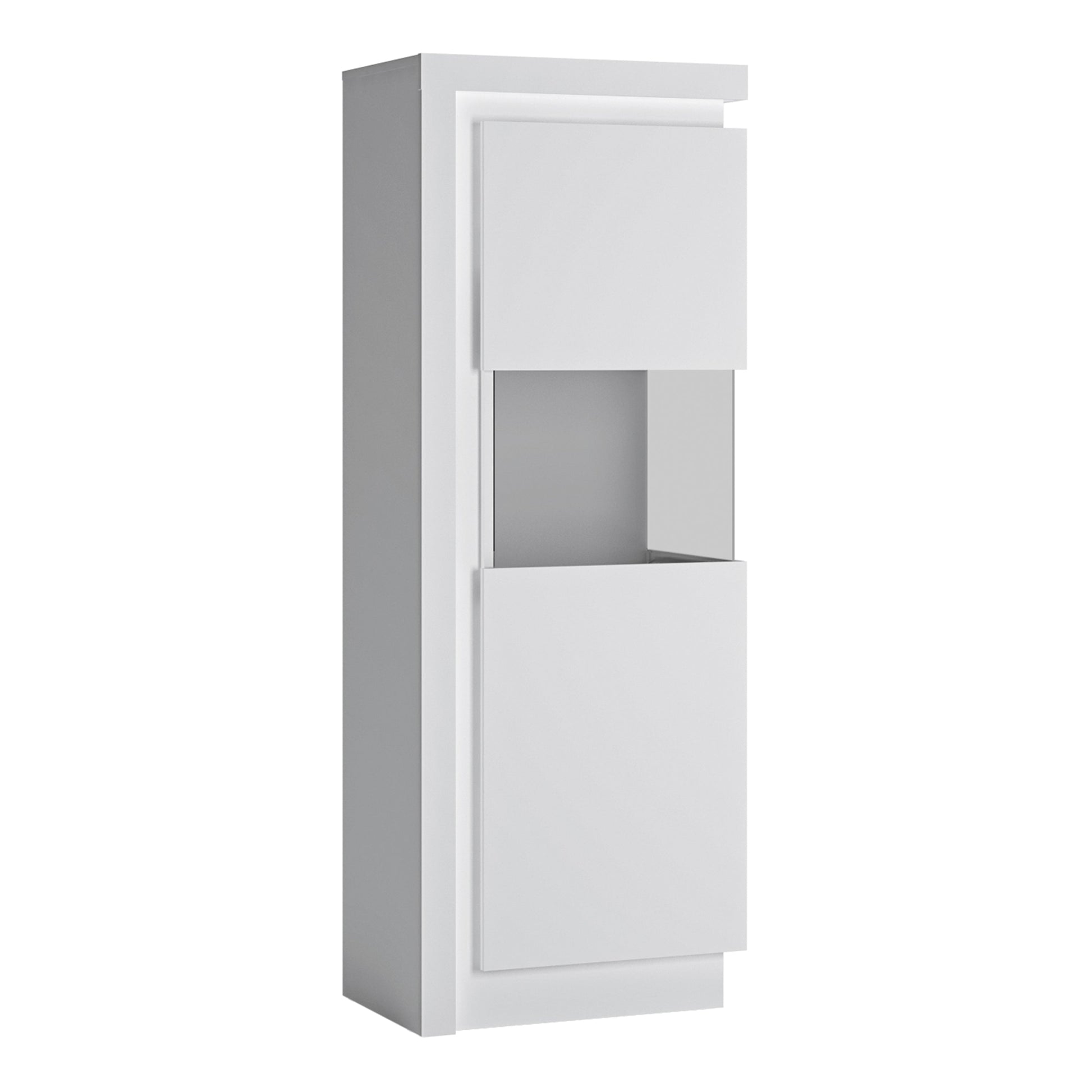 Cote | Furniture Lyon Display Cabinet (RHD) (164.1cm) (Inc LED Lighting) - White Lyon, Display Cabinets 4441122