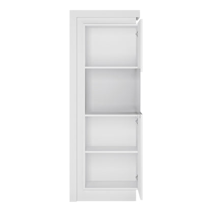 Cote | Furniture Lyon Display Cabinet (RHD) (164.1cm) (Inc LED Lighting) - White Lyon, Display Cabinets 4441122