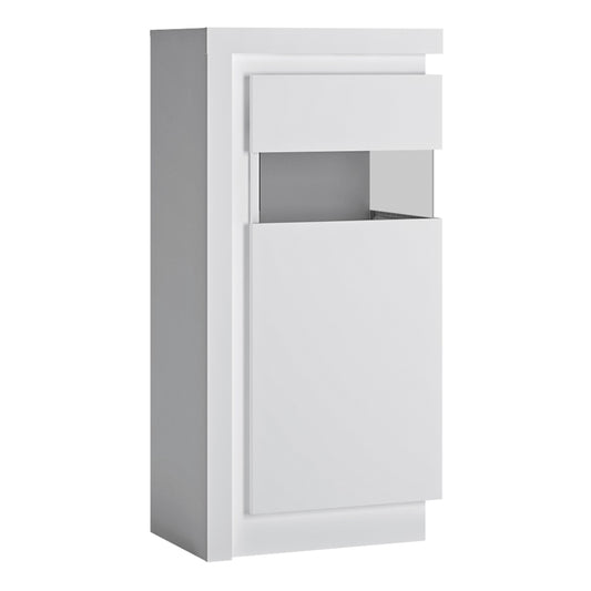 Cote | Furniture Lyon Display Cabinet (RHD) (123.6cm) (Inc LED Lighting) - White Lyon, Display Cabinets 4441322