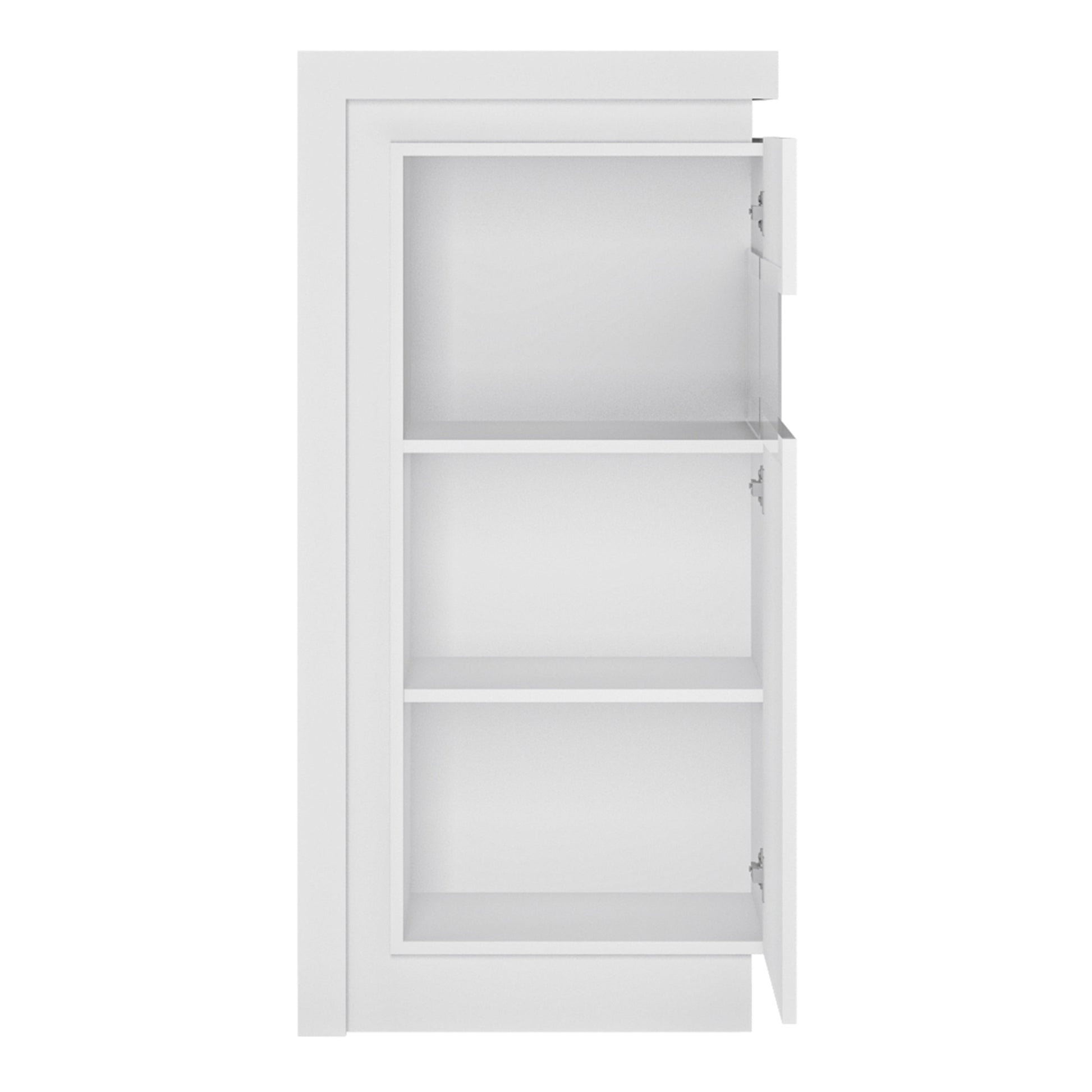 Cote | Furniture Lyon Display Cabinet (RHD) (123.6cm) (Inc LED Lighting) - White Lyon, Display Cabinets 4441322