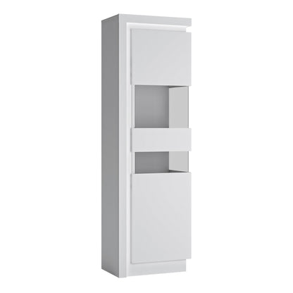 Cote | Furniture Lyon Display Cabinet Tall (RHD) (Inc LED lighting) - White Lyon, Display Cabinets 4441522