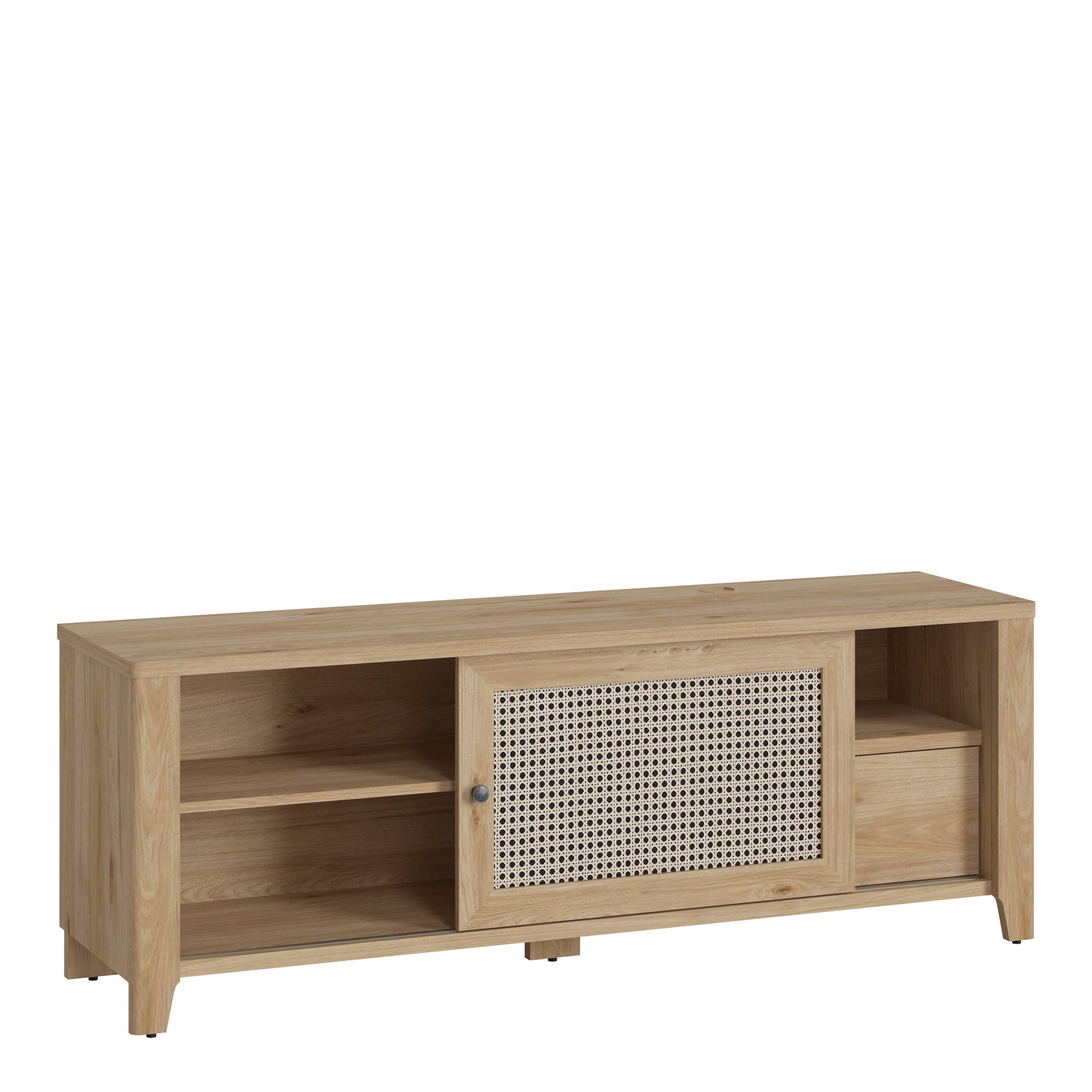 Cote | Furniture Cestino TV Unit 1 Door 1 Drawer, Oak - Rattan Cestino, TV Stands 4457075