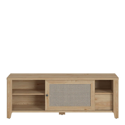 Cote | Furniture Cestino TV Unit 1 Door 1 Drawer, Oak - Rattan Cestino, TV Stands 4457075