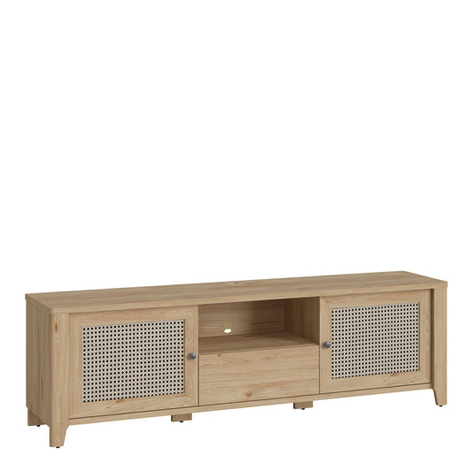 Cote | Furniture Cestino TV Unit 2 Door 1 Drawer, Oak - Rattan Cestino, TV Stands 4457175