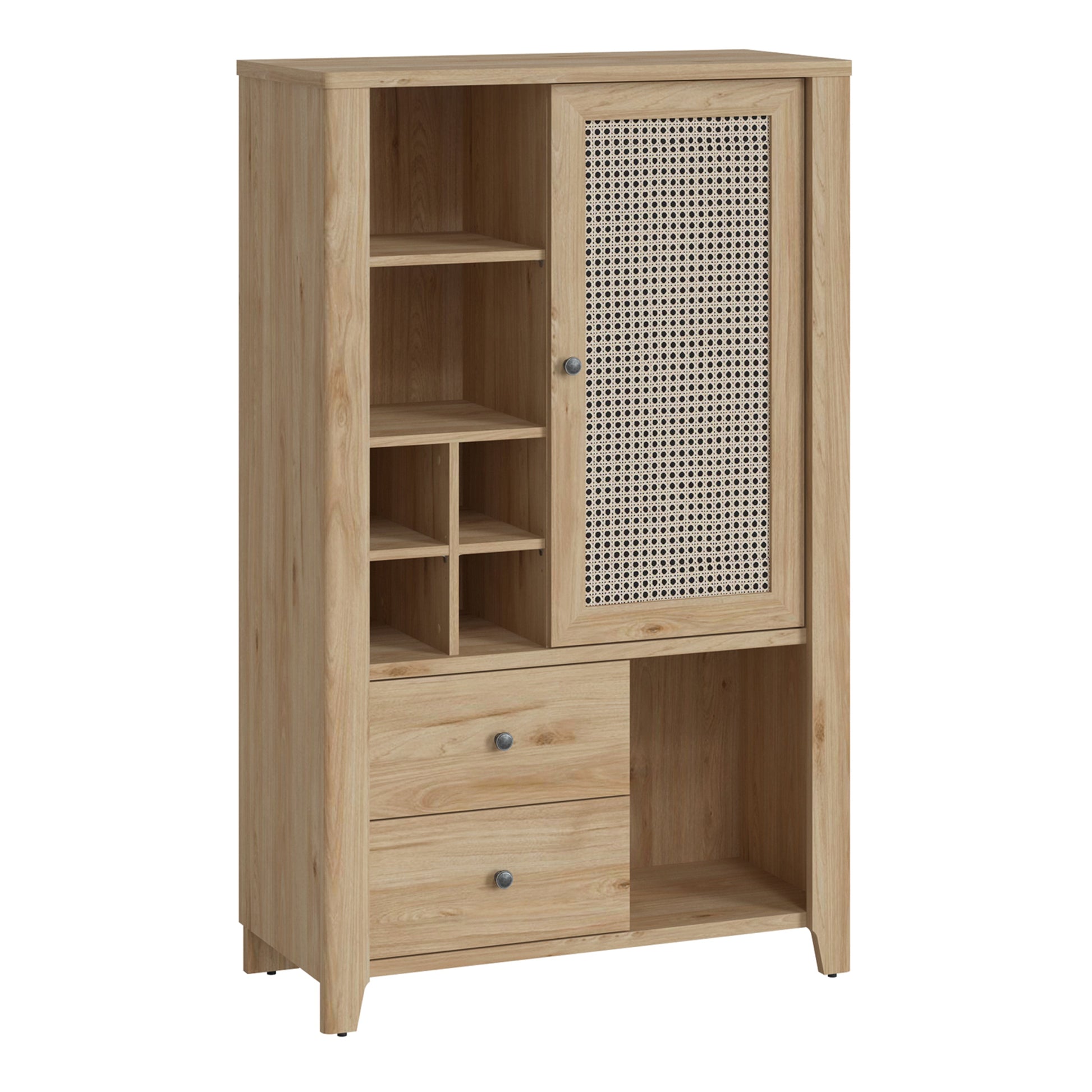 Cote | Furniture Cestino Cabinet 1 Door 2 Drawer, Oak - Rattan Cestino, Display Cabinets 4457275