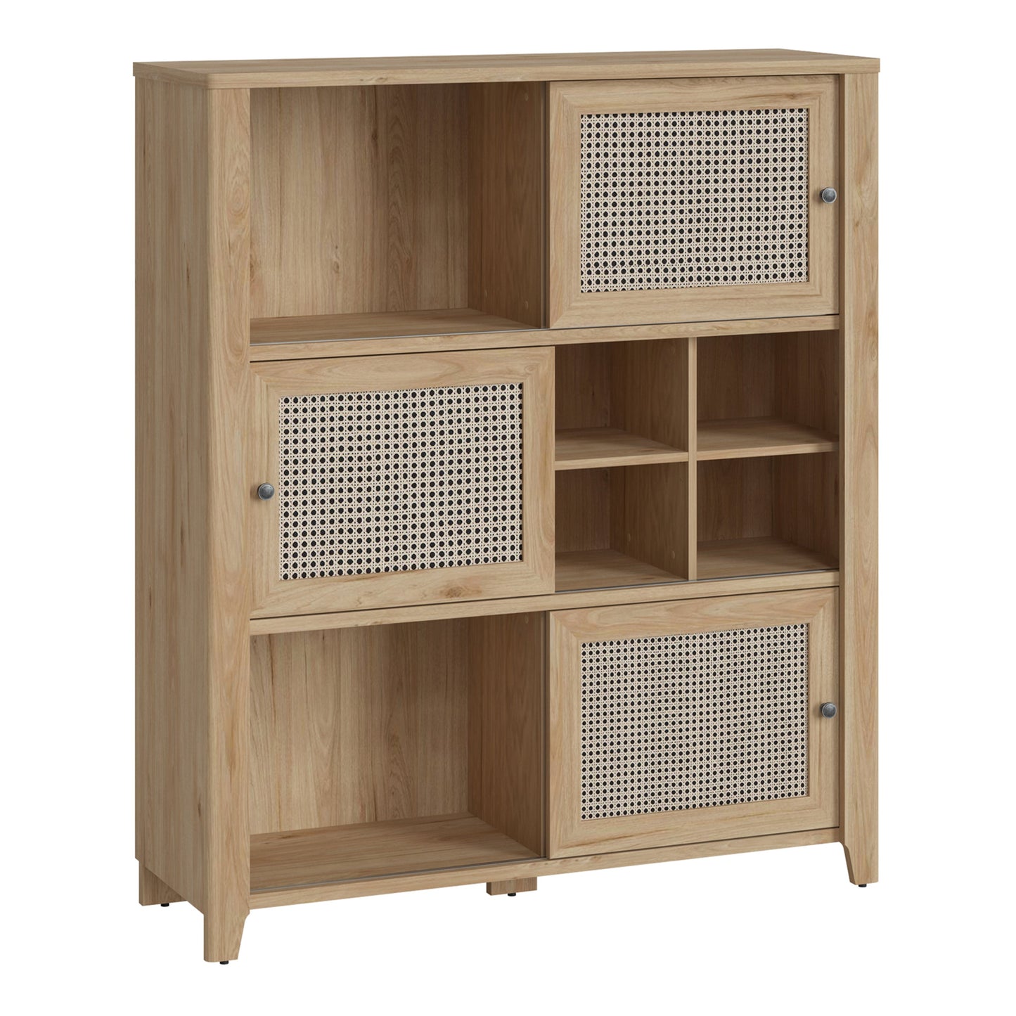 Cote | Furniture Cestino Display Cabinet 3 Door, Oak - Rattan Cestino, Display Cabinets 4457375