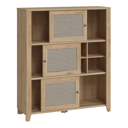 Cote | Furniture Cestino Display Cabinet 3 Door, Oak - Rattan Cestino, Display Cabinets 4457375