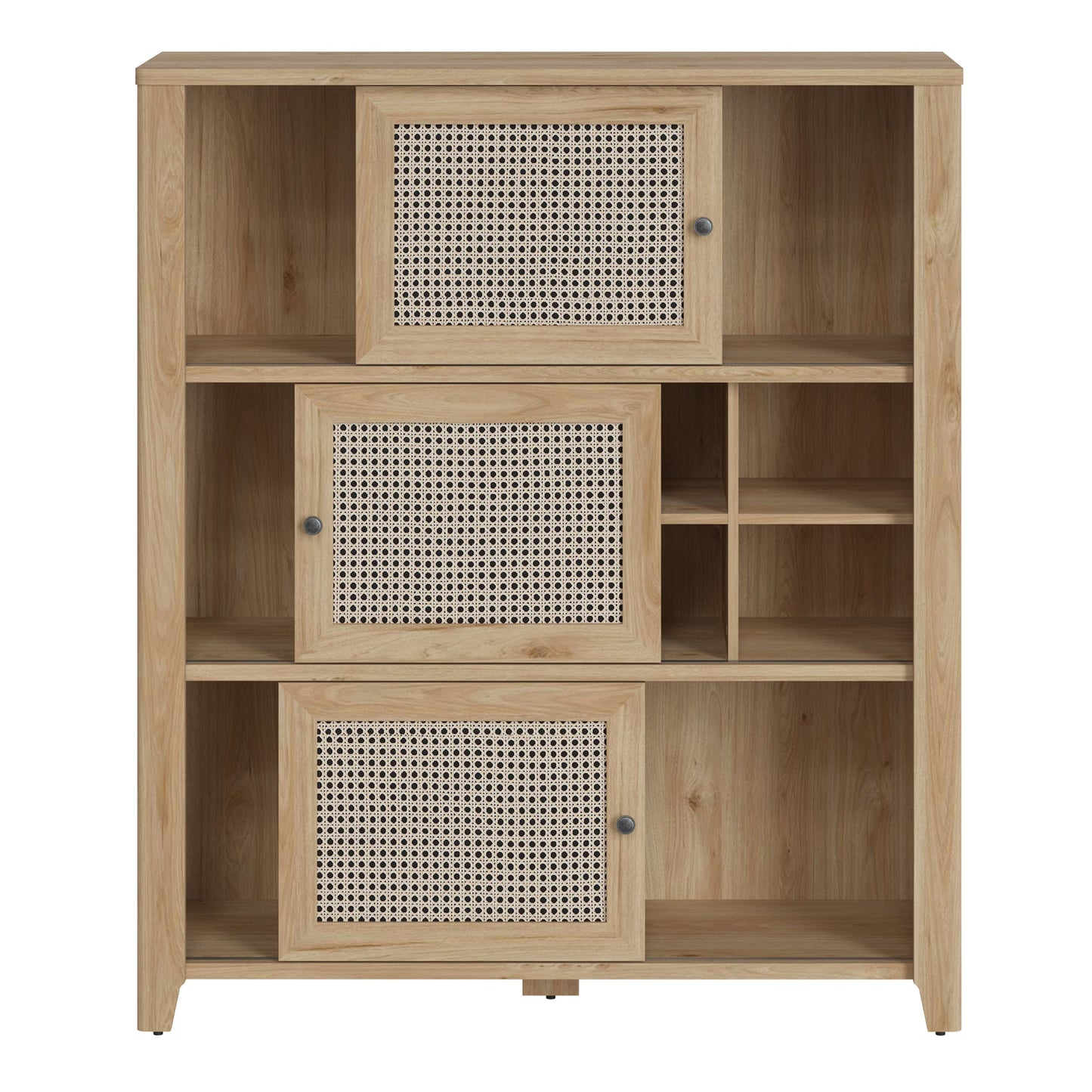 Cote | Furniture Cestino Display Cabinet 3 Door, Oak - Rattan Cestino, Display Cabinets 4457375