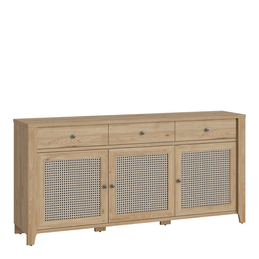 Cote | Furniture Cestino Chest of Drawers 3 Door 3 Drawer, Oak - Rattan Cestino, Sideboards 4457575