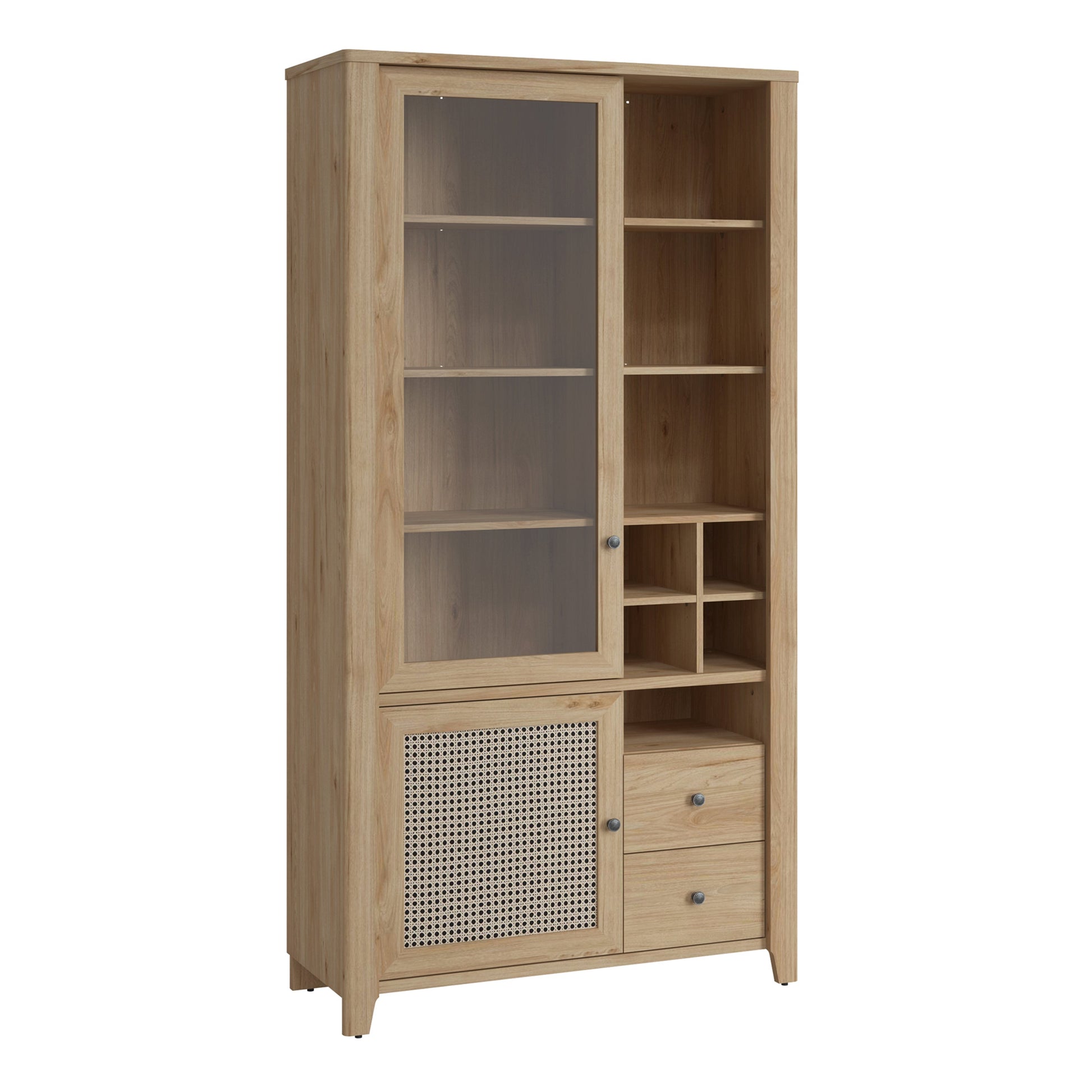 Cote | Furniture Cestino Display Cabinet 2 Door 2 Drawer, Oak - Rattan Cestino, Display Cabinets 4458075