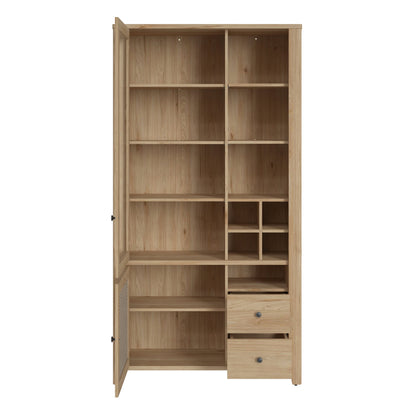 Cote | Furniture Cestino Display Cabinet 2 Door 2 Drawer, Oak - Rattan Cestino, Display Cabinets 4458075