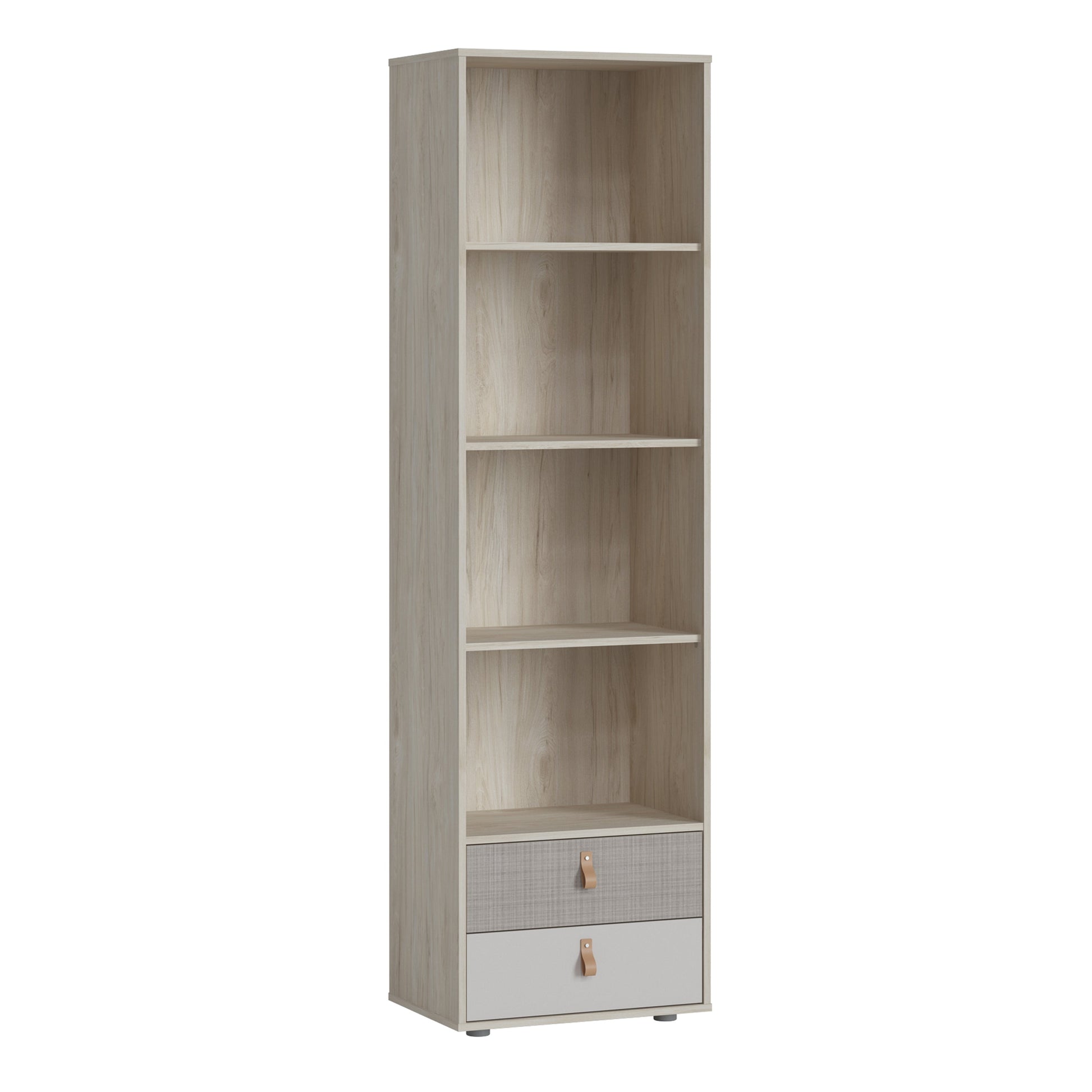 Cote | Furniture Denim Bookcase with 2 Drawer in Grey Fabric  -Light Walnut Denim, Bookcases 4477459