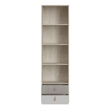 Cote | Furniture Denim Bookcase with 2 Drawer in Grey Fabric  -Light Walnut Denim, Bookcases 4477459