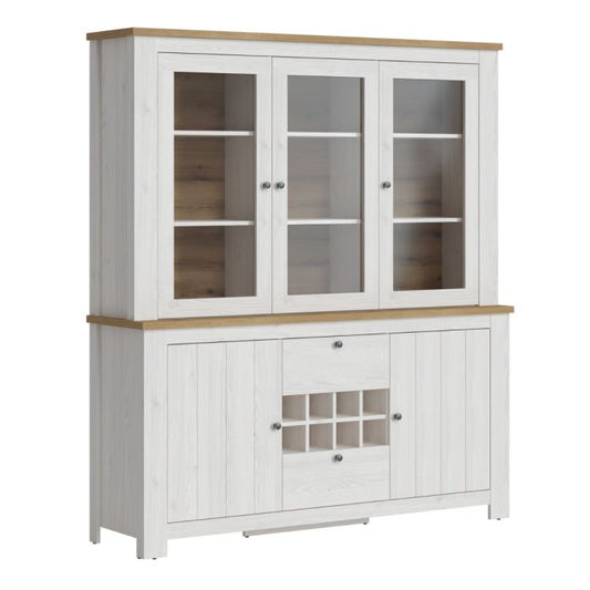 Cote | Furniture Celesto Sideboard 2 Door + 2 Drawer + 3 Door Display Top Unit - White & Oak Celesto, Sideboards 44818542