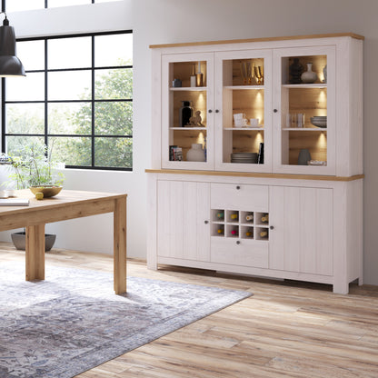 Cote | Furniture Celesto Display Top Unit 3 Door - White & Oak Celesto, Display Cabinets 4481854